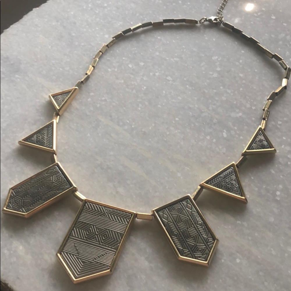 House of Harlow 1960 Geo Art Deco Station Necklace